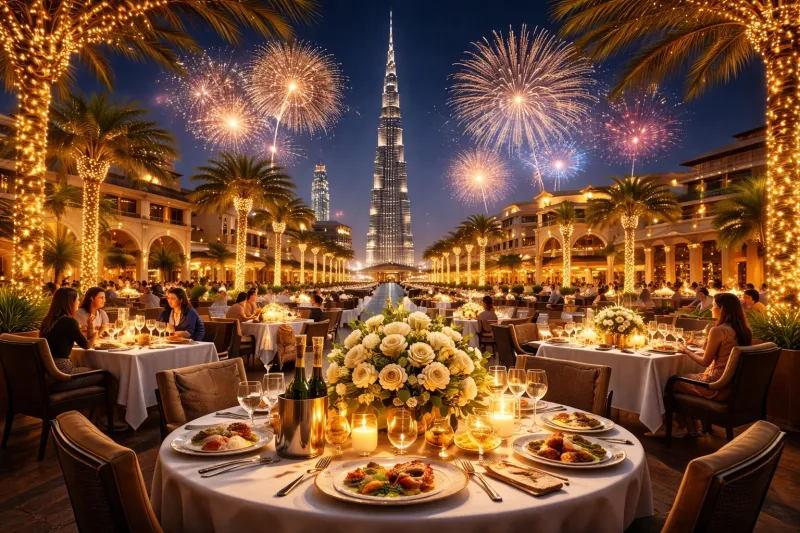 uae luxury restaurant during new year
