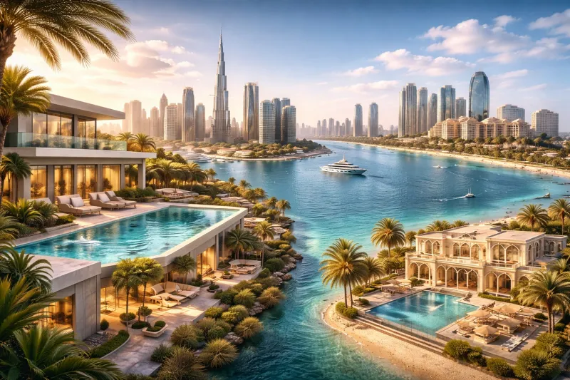 Luxury waterfront views of Dubai and Abu Dhabi