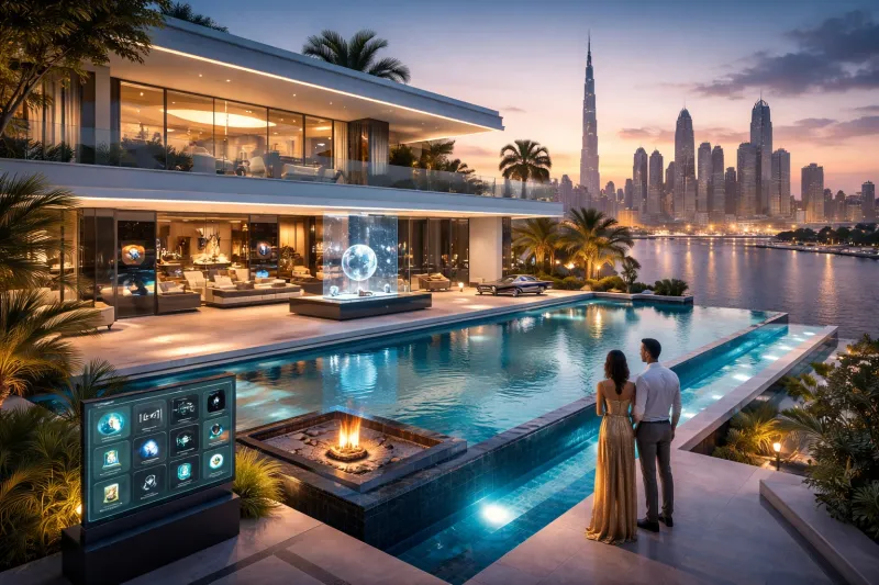 Twilight luxury villa by Dubai Marina