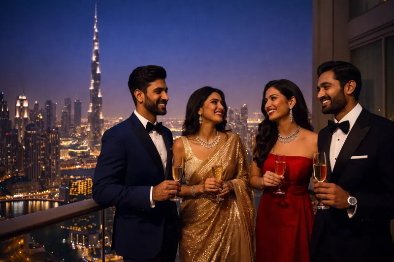 Elegant evening at the Dubai skyline