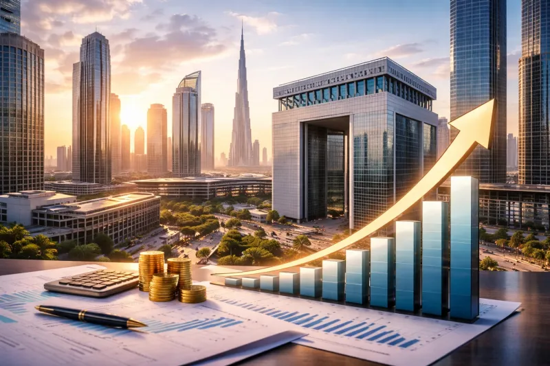 Golden hour at DIFC skyline