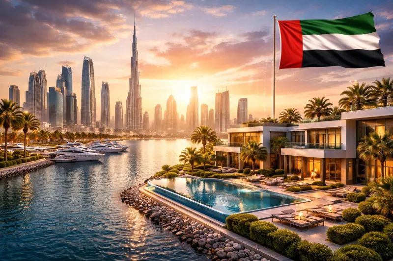 Dubai luxury living at sunset