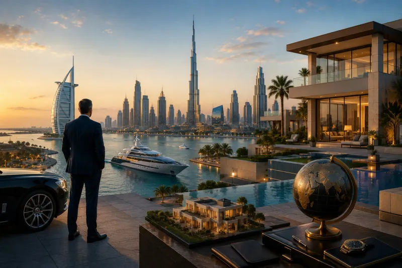 Luxury waterfront living at sunset