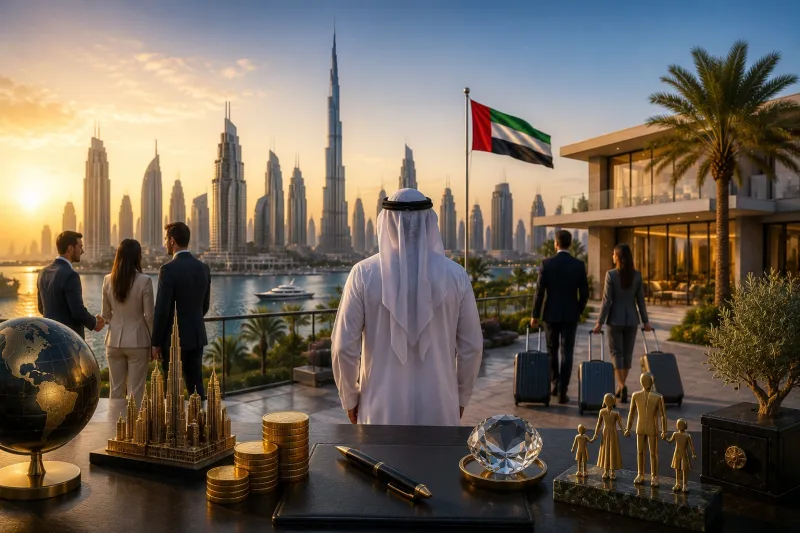 Golden hour at the luxury waterfront
