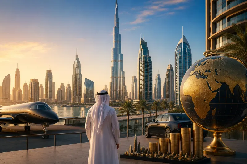 Luxury skyline at golden hour