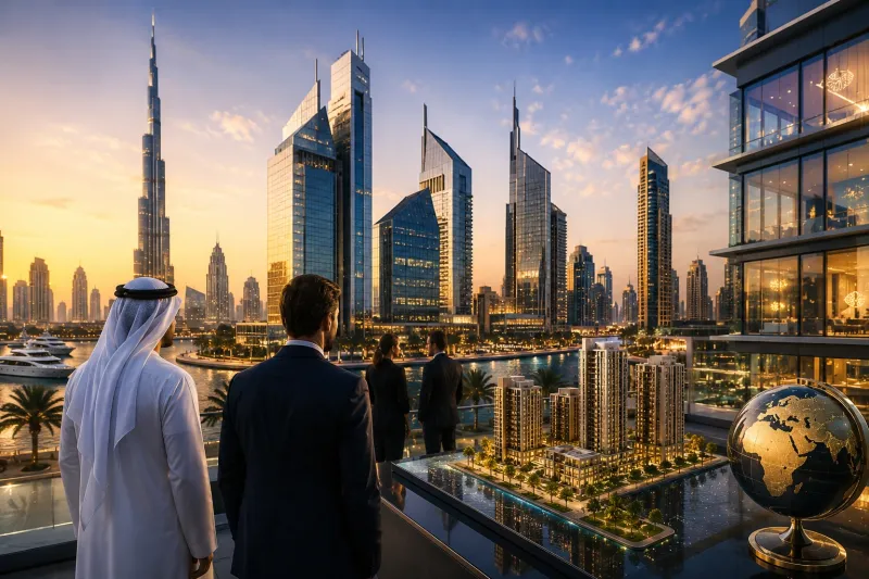 Golden Hour Dubai Skyline Model