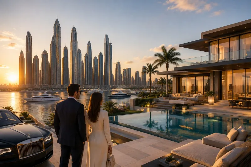 Golden Hour Mansion Overlooking Dubai Skyline