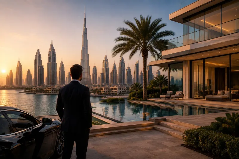 Dubai Sunset Villa Skyline