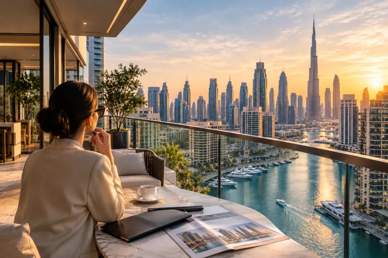 Golden Hour Waterfront Penthouse View